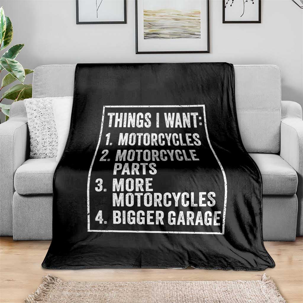 Funny Motorcycle Lovers Throw Blanket Things I Want Vintage Garage Graphic Bikers Club