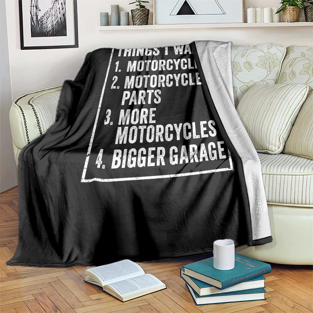 Funny Motorcycle Lovers Throw Blanket Things I Want Vintage Garage Graphic Bikers Club