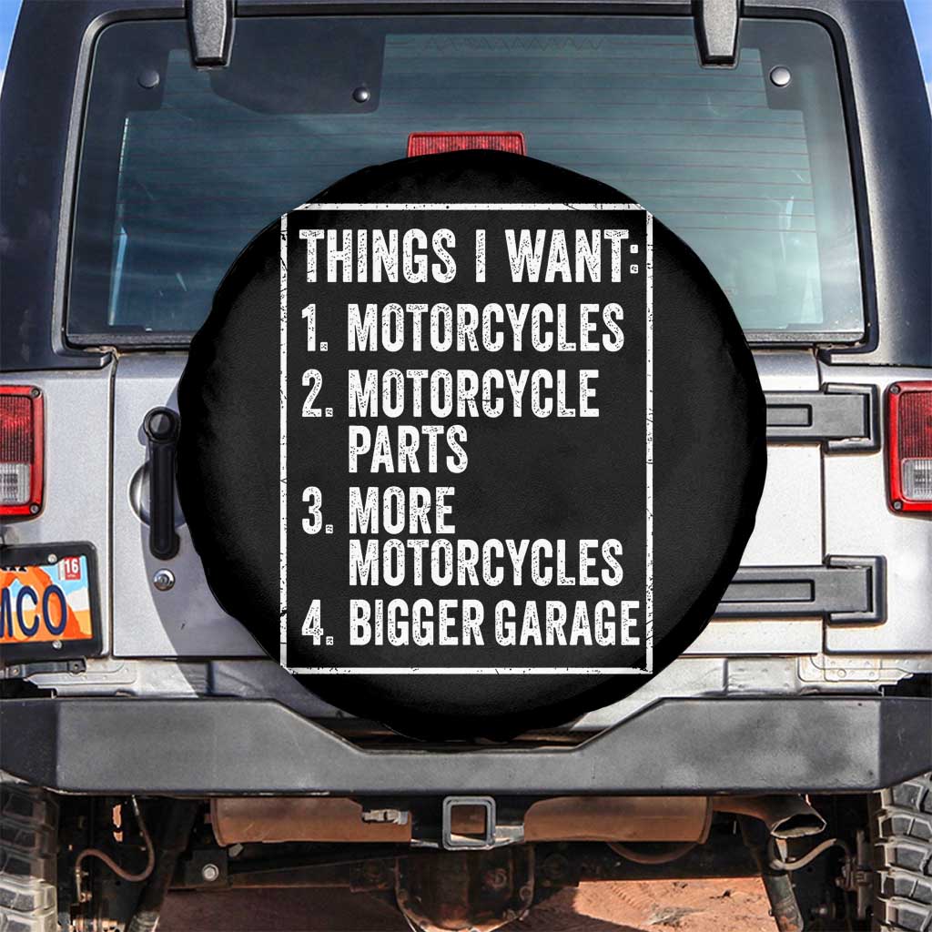 Funny Motorcycle Lovers Spare Tire Cover Things I Want Vintage Garage Graphic Bikers Club