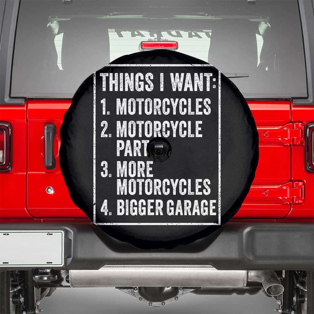 Funny Motorcycle Lovers Spare Tire Cover Things I Want Vintage Garage Graphic Bikers Club