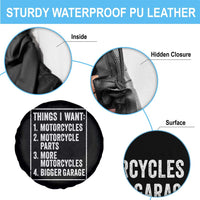 Funny Motorcycle Lovers Spare Tire Cover Things I Want Vintage Garage Graphic Bikers Club