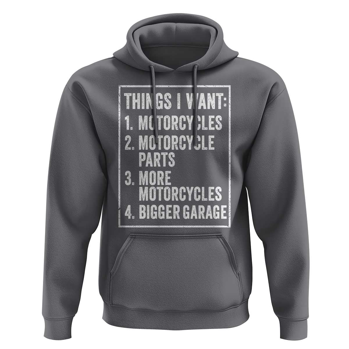 Funny Motorcycle Lovers Hoodie Things I Want Vintage Garage Graphic Bikers Club