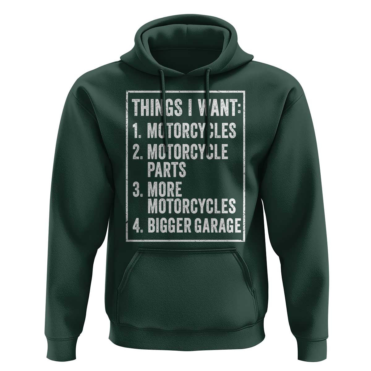 Funny Motorcycle Lovers Hoodie Things I Want Vintage Garage Graphic Bikers Club