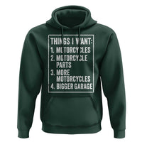 Funny Motorcycle Lovers Hoodie Things I Want Vintage Garage Graphic Bikers Club