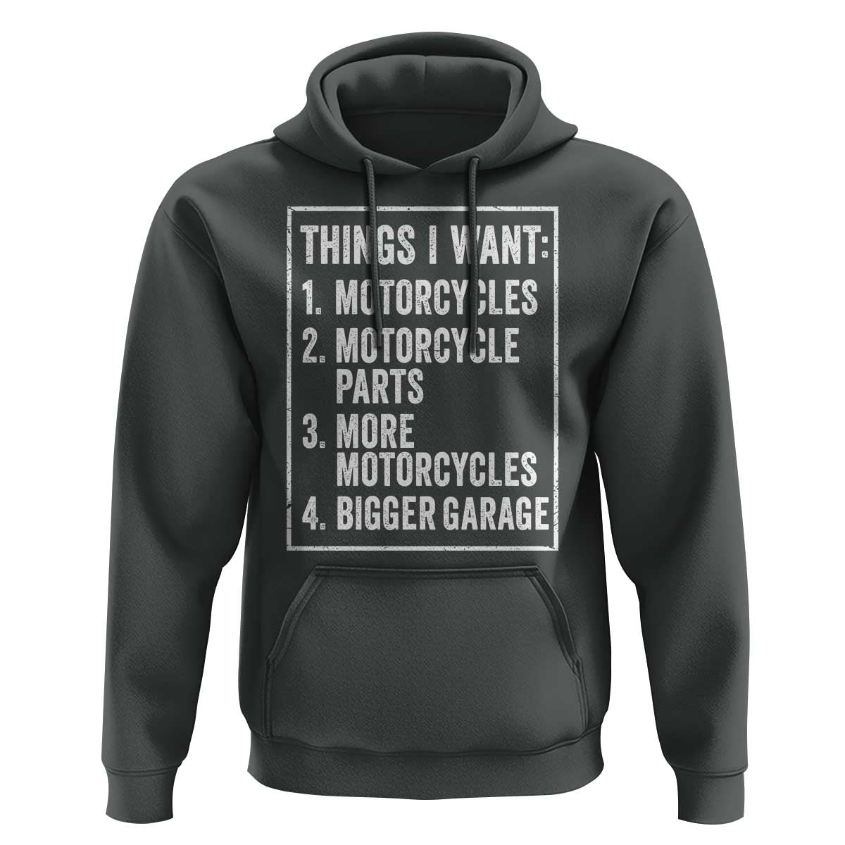 Funny Motorcycle Lovers Hoodie Things I Want Vintage Garage Graphic Bikers Club