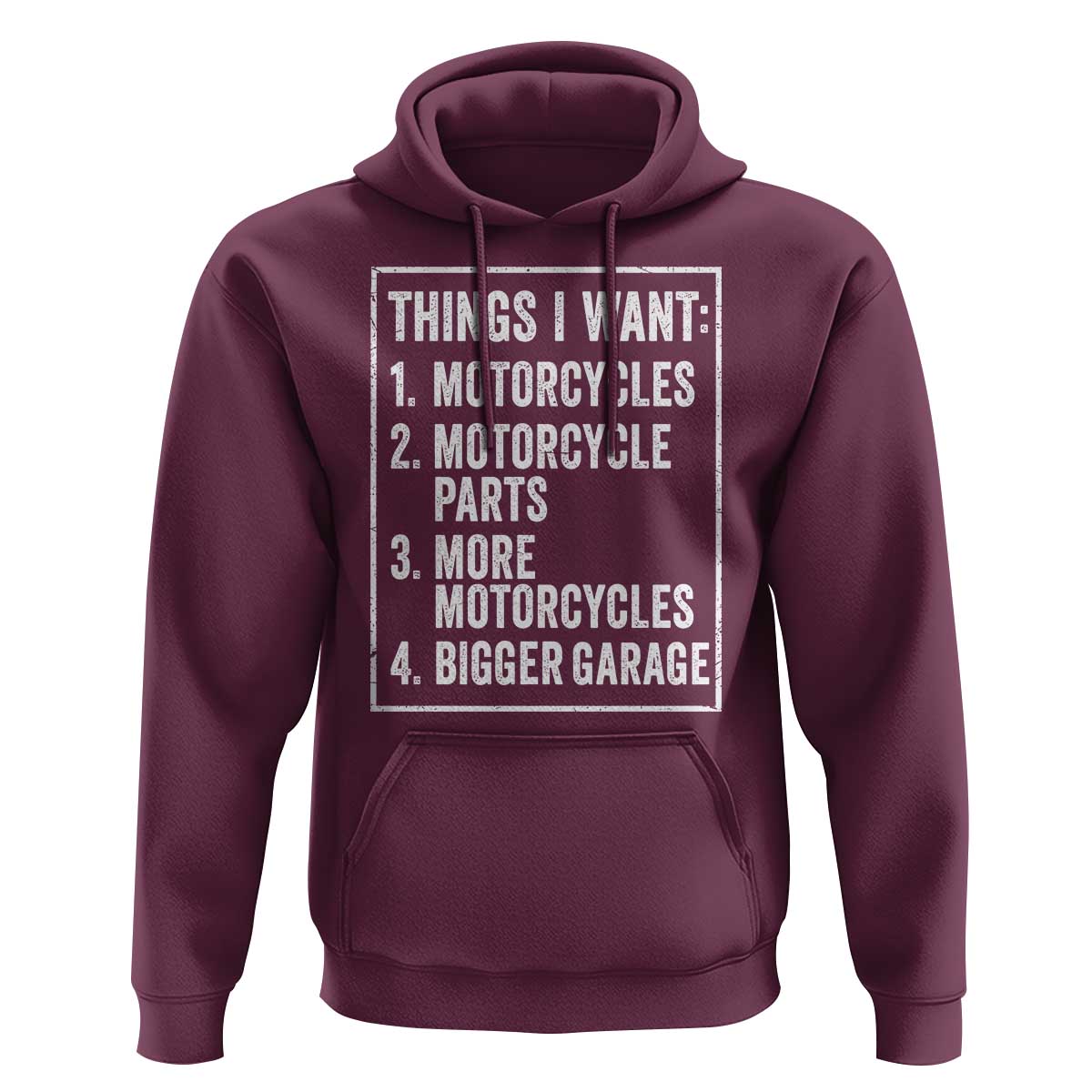 Funny Motorcycle Lovers Hoodie Things I Want Vintage Garage Graphic Bikers Club