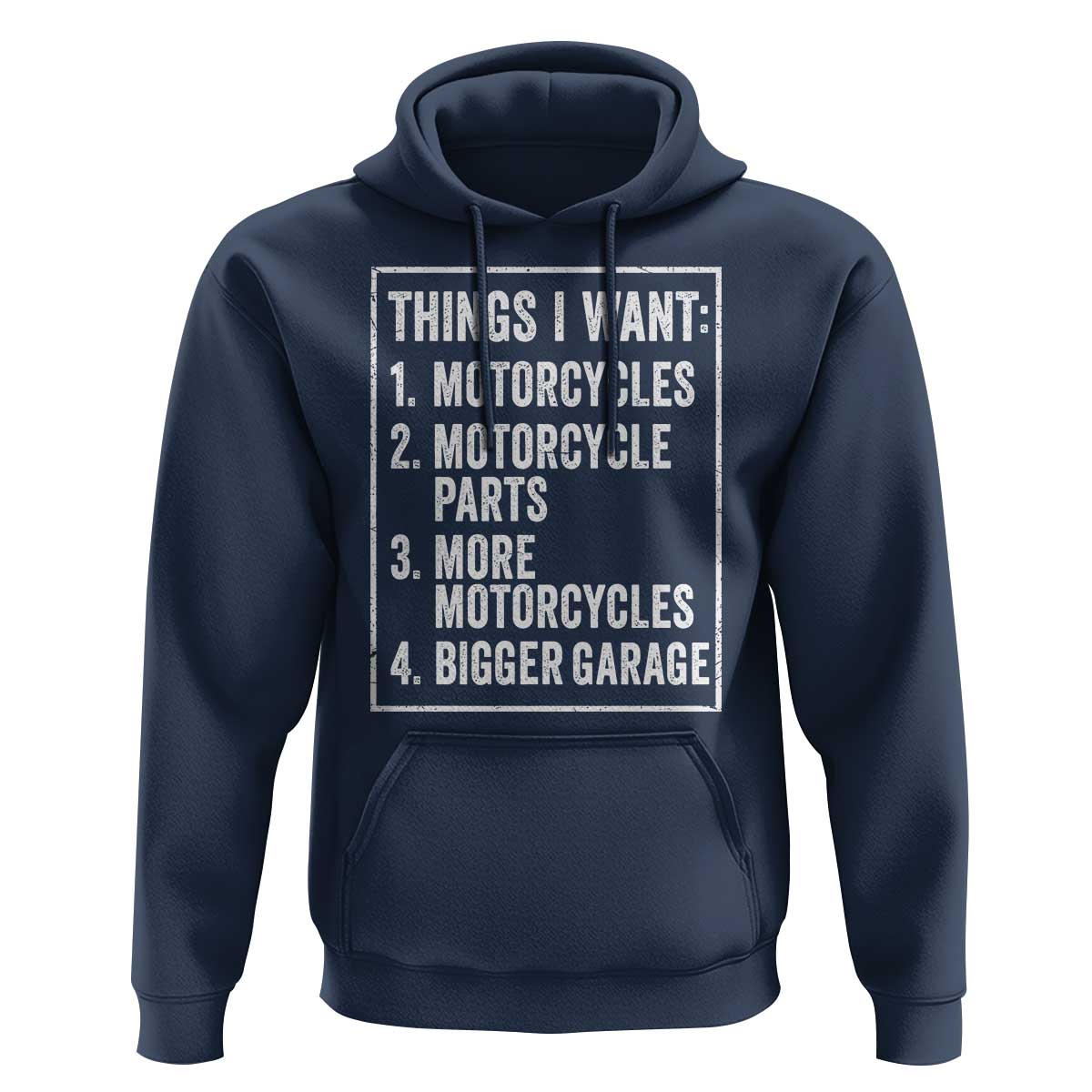 Funny Motorcycle Lovers Hoodie Things I Want Vintage Garage Graphic Bikers Club