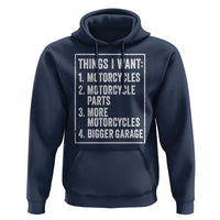 Funny Motorcycle Lovers Hoodie Things I Want Vintage Garage Graphic Bikers Club