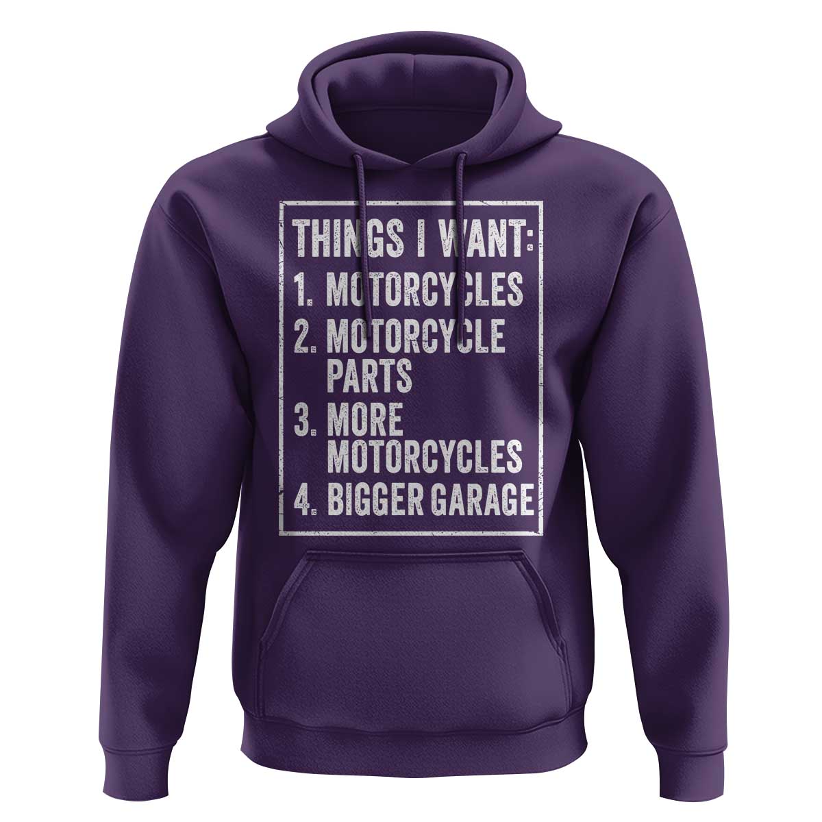 Funny Motorcycle Lovers Hoodie Things I Want Vintage Garage Graphic Bikers Club