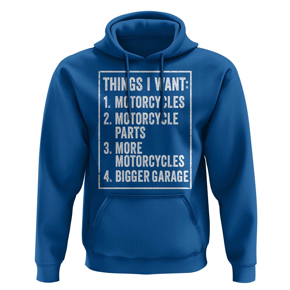 Funny Motorcycle Lovers Hoodie Things I Want Vintage Garage Graphic Bikers Club