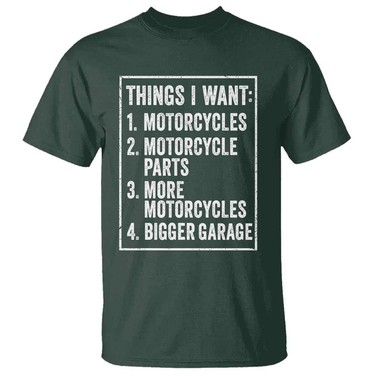 Funny Motorcycle Lovers T Shirt Things I Want Vintage Garage Graphic Bikers Club