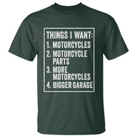 Funny Motorcycle Lovers T Shirt Things I Want Vintage Garage Graphic Bikers Club