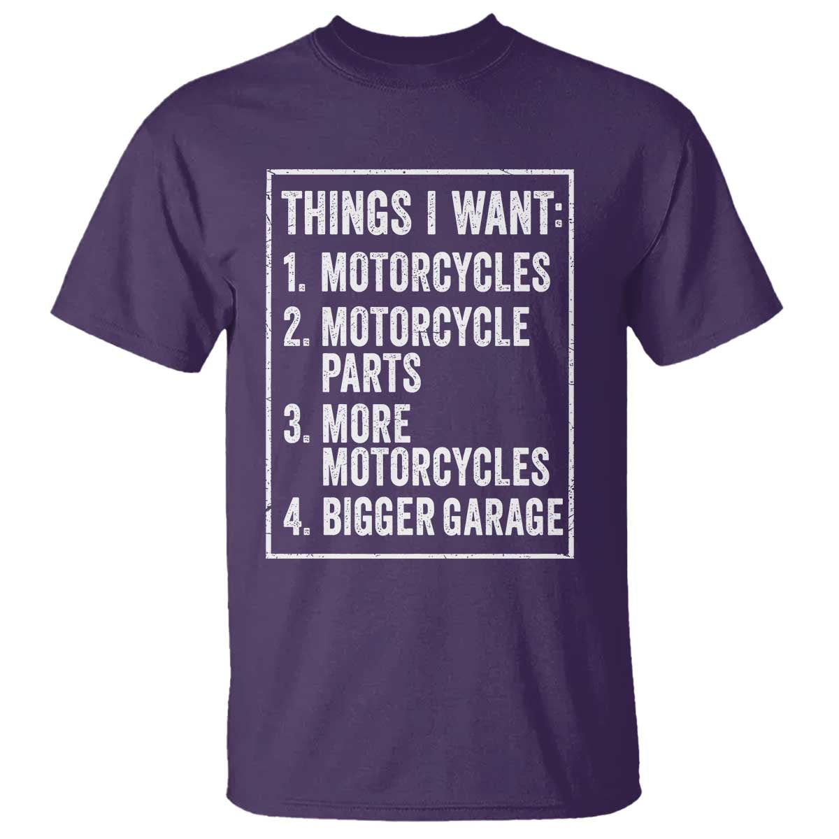 Funny Motorcycle Lovers T Shirt Things I Want Vintage Garage Graphic Bikers Club