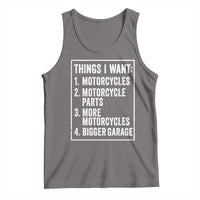 Funny Motorcycle Lovers Tank Top Things I Want Vintage Garage Graphic Bikers Club