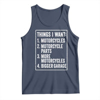Funny Motorcycle Lovers Tank Top Things I Want Vintage Garage Graphic Bikers Club