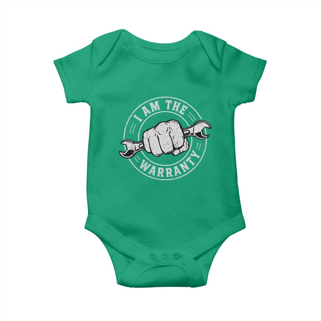 I Am The Warranty Mechanic Baby Onesie Car Repair Guy Funny Handyman Distressed Graphic