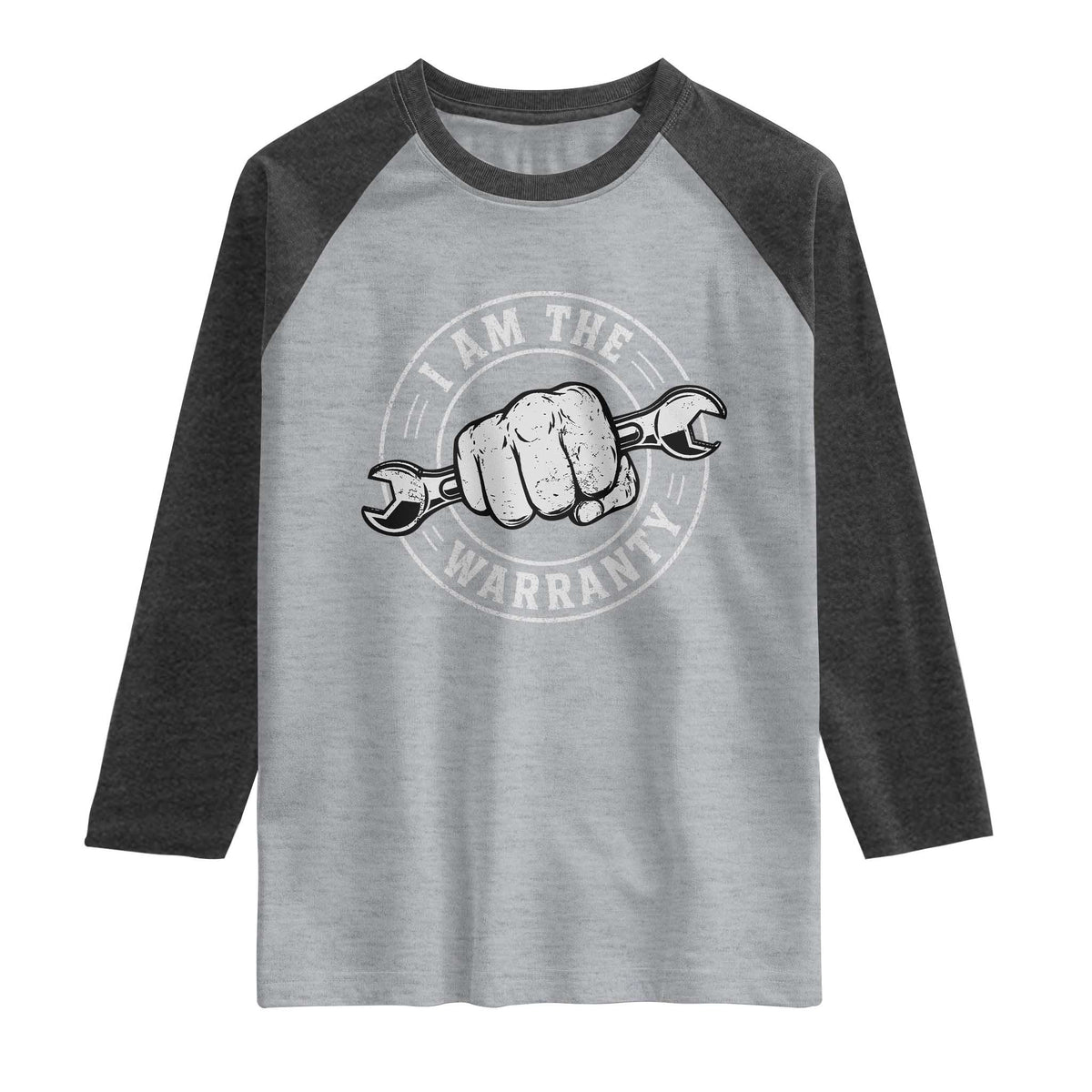 I Am The Warranty Mechanic Raglan Shirt Car Repair Guy Funny Handyman Distressed Graphic