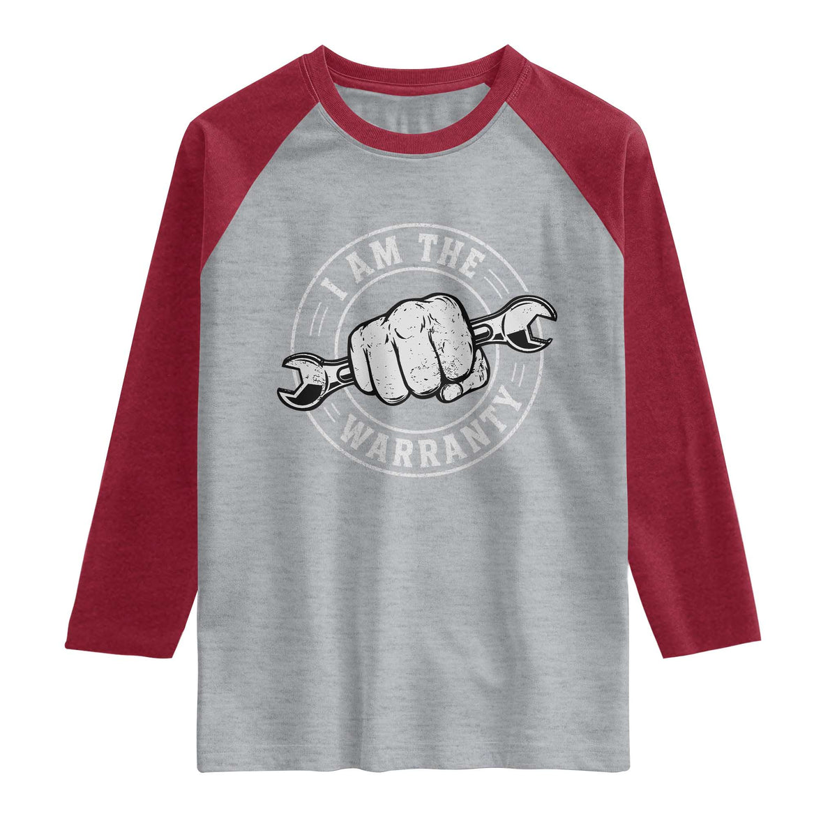 I Am The Warranty Mechanic Raglan Shirt Car Repair Guy Funny Handyman Distressed Graphic