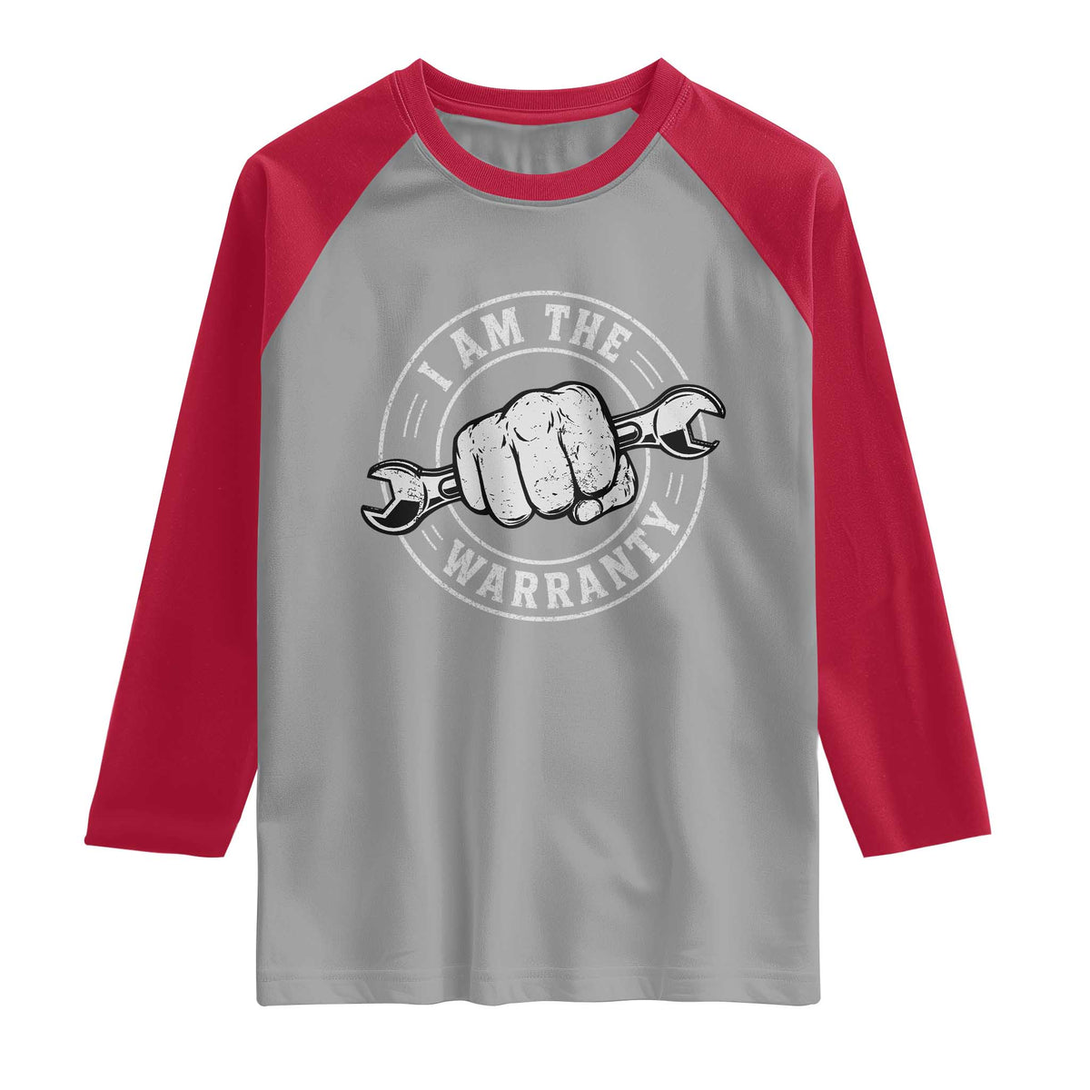 I Am The Warranty Mechanic Raglan Shirt Car Repair Guy Funny Handyman Distressed Graphic