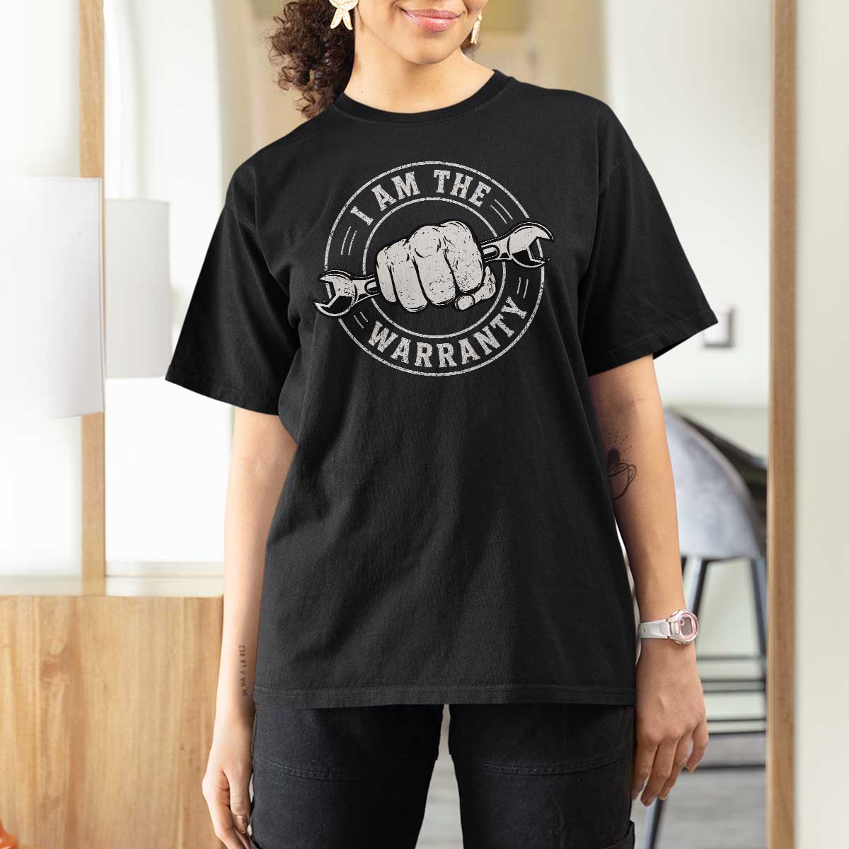 I Am The Warranty Mechanic T Shirt For Women Car Repair Guy Funny Handyman Distressed Graphic