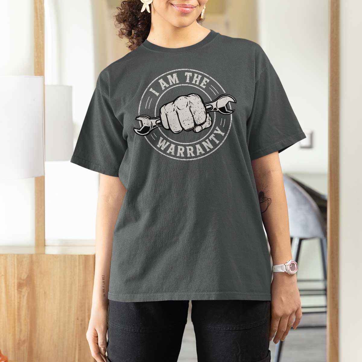 I Am The Warranty Mechanic T Shirt For Women Car Repair Guy Funny Handyman Distressed Graphic