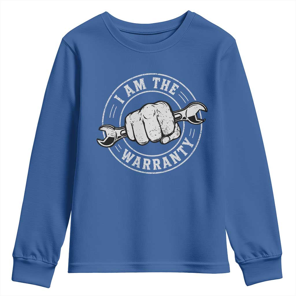 I Am The Warranty Mechanic Youth Sweatshirt Car Repair Guy Funny Handyman Distressed Graphic