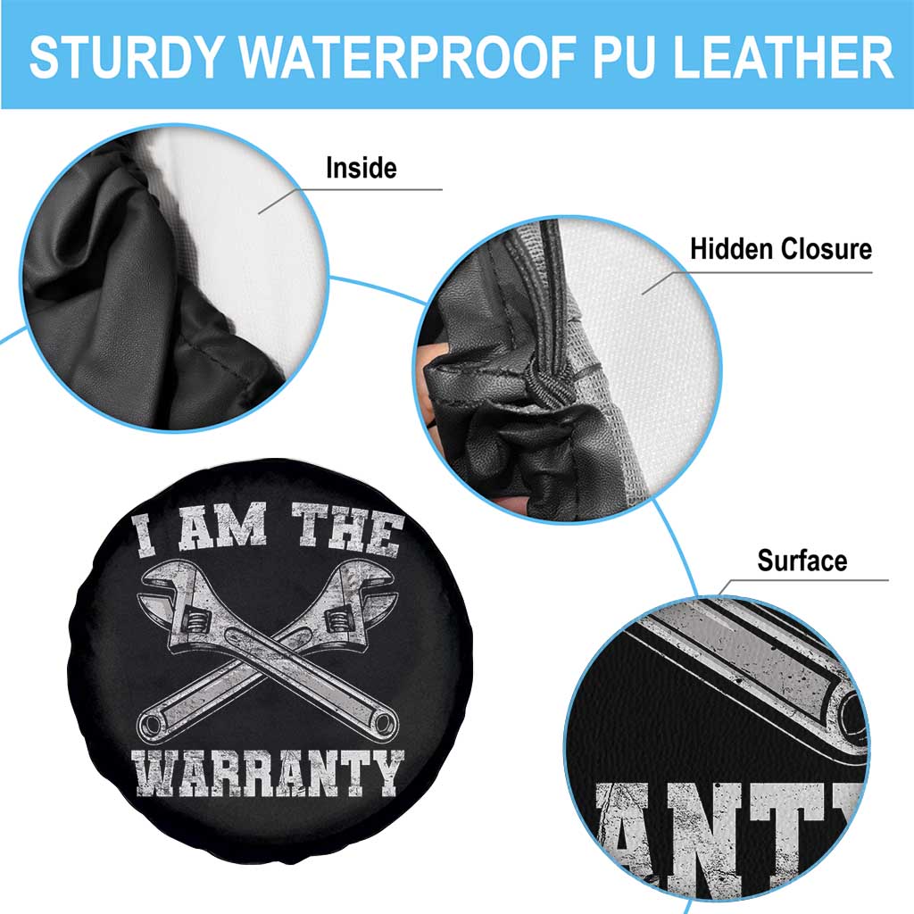 I Am The Warranty Mechanic Spare Tire Cover Car Repair Funny Handyman Distressed Graphic