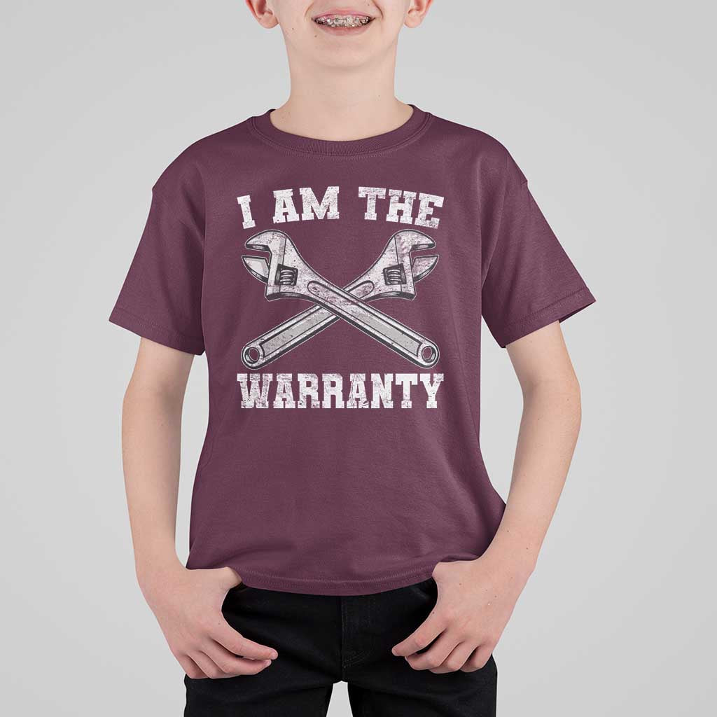 I Am The Warranty Mechanic T Shirt For Kid Car Repair Funny Handyman Distressed Graphic