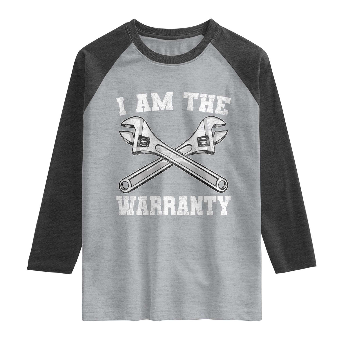 I Am The Warranty Mechanic Raglan Shirt Car Repair Funny Handyman Distressed Graphic