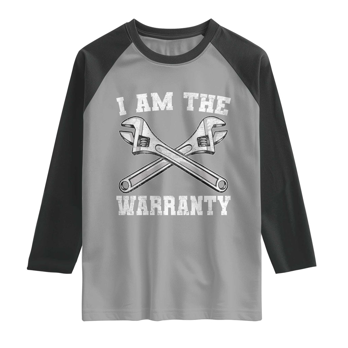 I Am The Warranty Mechanic Raglan Shirt Car Repair Funny Handyman Distressed Graphic