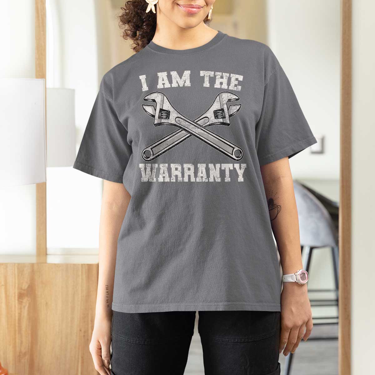 I Am The Warranty Mechanic T Shirt For Women Car Repair Funny Handyman Distressed Graphic