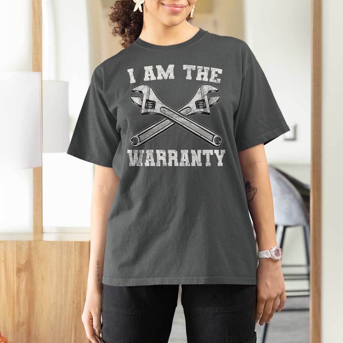 I Am The Warranty Mechanic T Shirt For Women Car Repair Funny Handyman Distressed Graphic