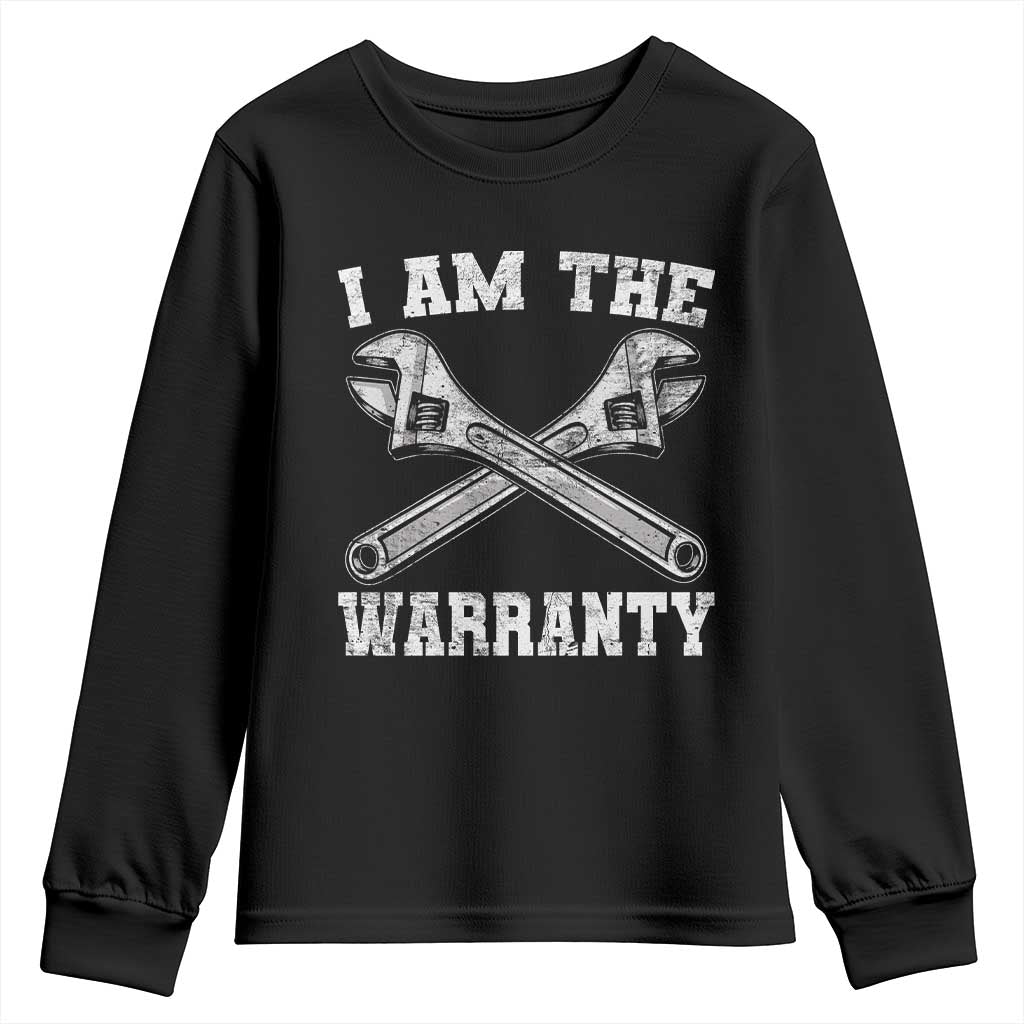 I Am The Warranty Mechanic Youth Sweatshirt Car Repair Funny Handyman Distressed Graphic