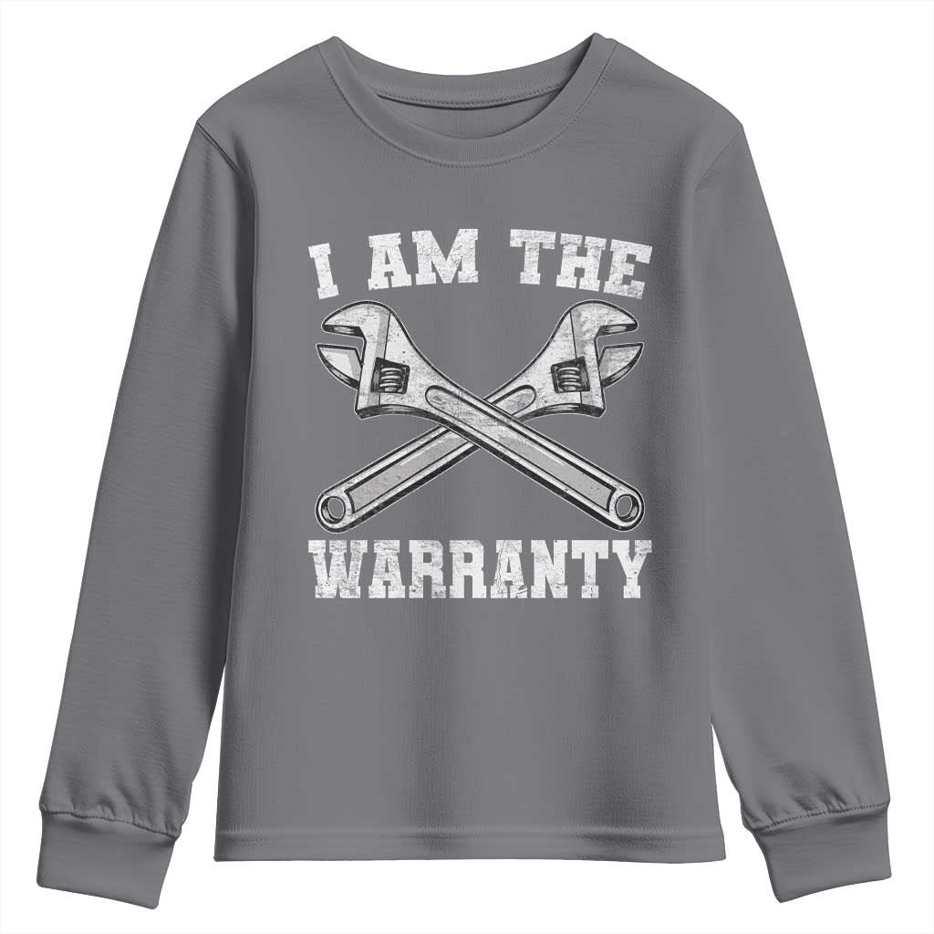 I Am The Warranty Mechanic Youth Sweatshirt Car Repair Funny Handyman Distressed Graphic