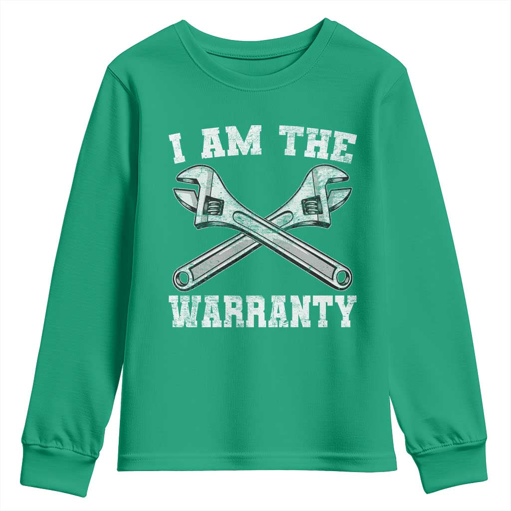 I Am The Warranty Mechanic Youth Sweatshirt Car Repair Funny Handyman Distressed Graphic