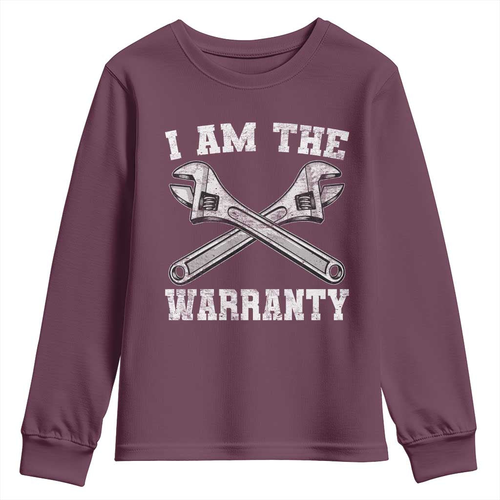 I Am The Warranty Mechanic Youth Sweatshirt Car Repair Funny Handyman Distressed Graphic
