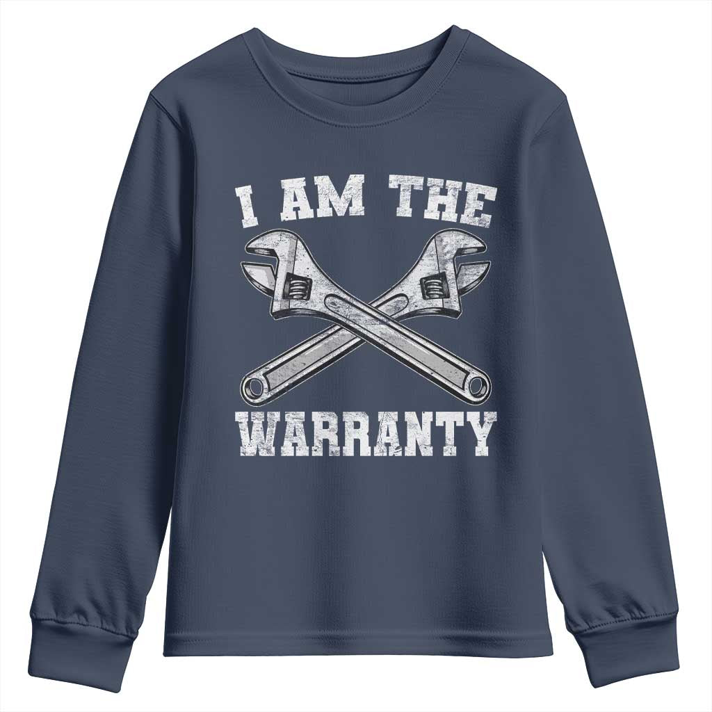 I Am The Warranty Mechanic Youth Sweatshirt Car Repair Funny Handyman Distressed Graphic