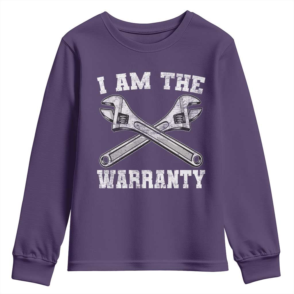 I Am The Warranty Mechanic Youth Sweatshirt Car Repair Funny Handyman Distressed Graphic