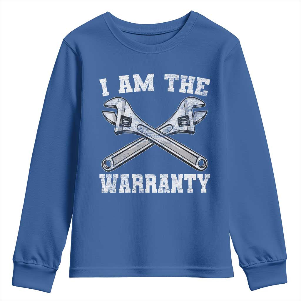 I Am The Warranty Mechanic Youth Sweatshirt Car Repair Funny Handyman Distressed Graphic