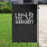 I Am The Warranty Garden Flag Race Car Parts Repair Guy Funny Mechanic