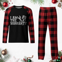 I Am The Warranty Plaid Pajama Set Race Car Parts Repair Guy Funny Mechanic
