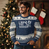 I Am The Warranty Ugly Christmas Sweater Race Car Parts Repair Guy Funny Mechanic