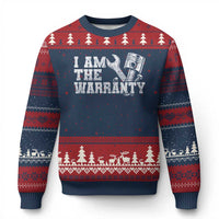 I Am The Warranty Ugly Christmas Sweater Race Car Parts Repair Guy Funny Mechanic