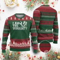 I Am The Warranty Ugly Christmas Sweater Race Car Parts Repair Guy Funny Mechanic