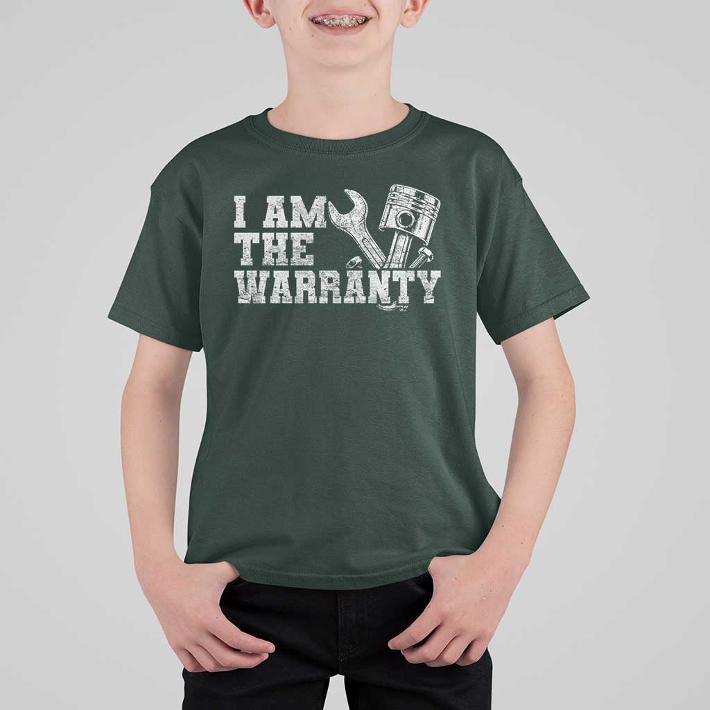 I Am The Warranty T Shirt For Kid Race Car Parts Repair Guy Funny Mechanic