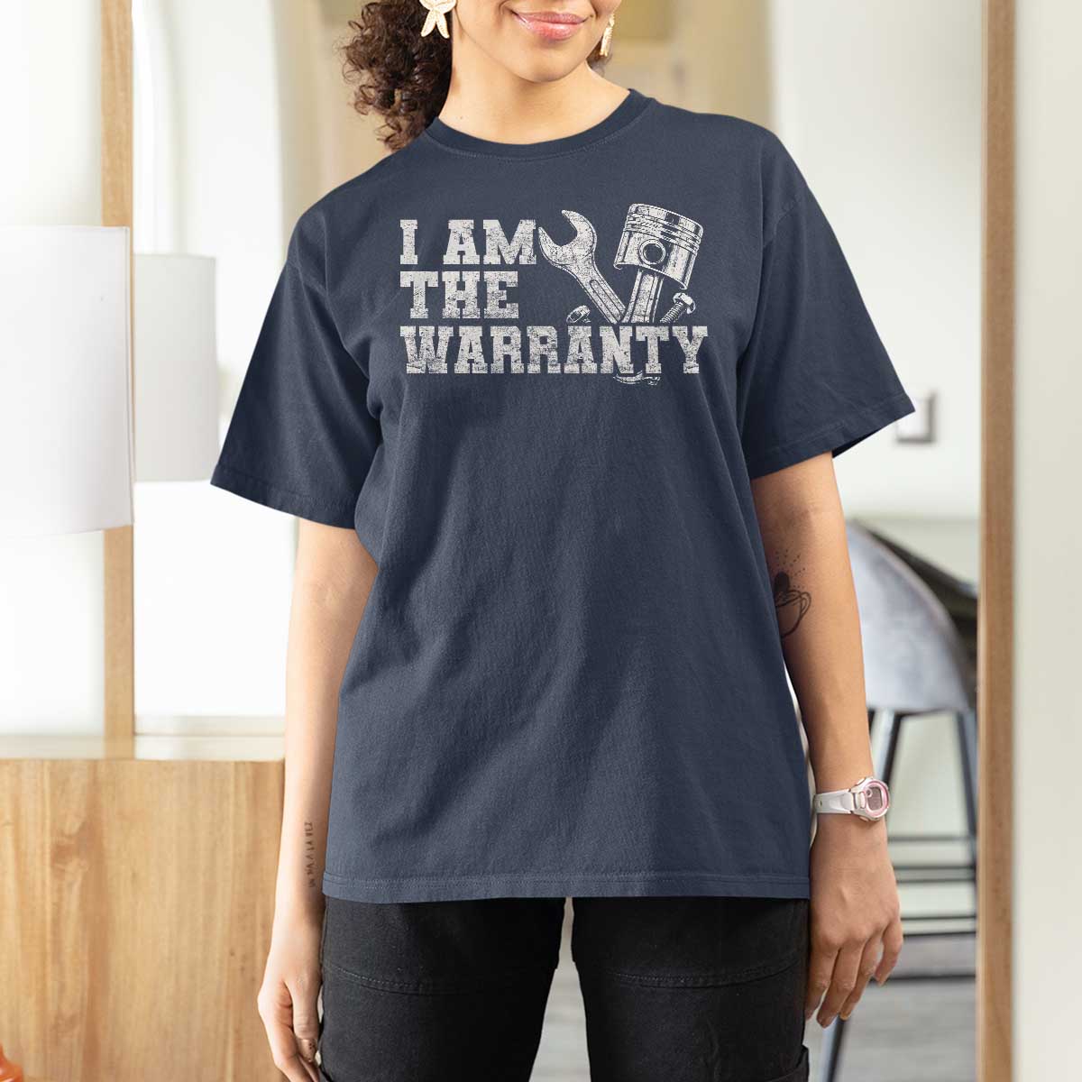 I Am The Warranty T Shirt For Women Race Car Parts Repair Guy Funny Mechanic