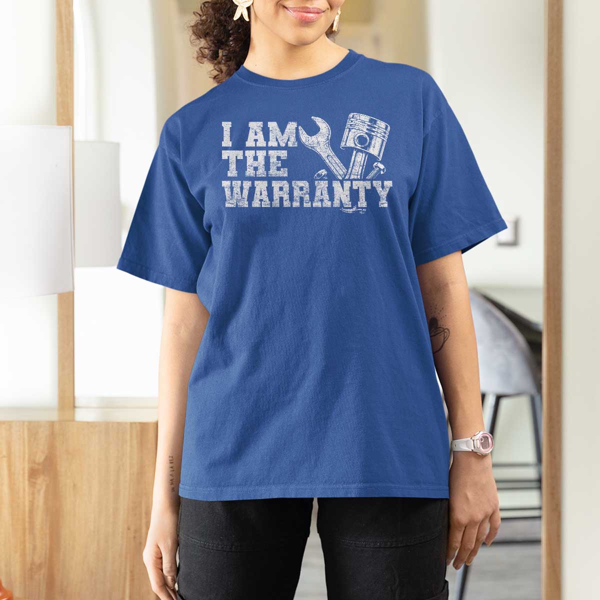 I Am The Warranty T Shirt For Women Race Car Parts Repair Guy Funny Mechanic