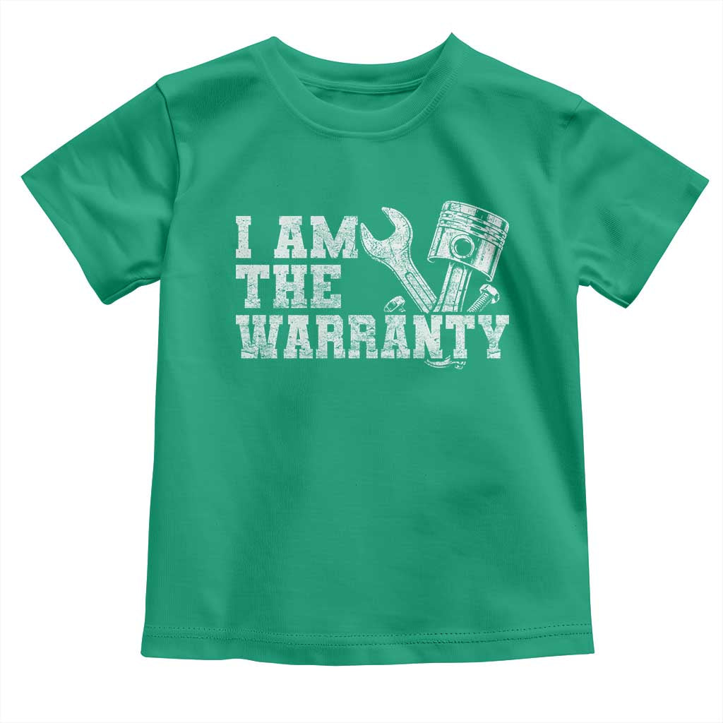 I Am The Warranty Toddler T Shirt Race Car Parts Repair Guy Funny Mechanic
