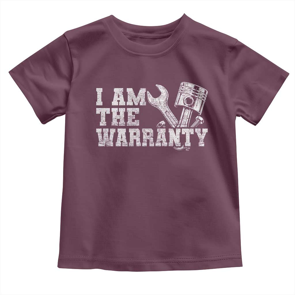 I Am The Warranty Toddler T Shirt Race Car Parts Repair Guy Funny Mechanic