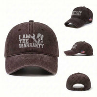 I Am The Warranty Washed Cotton Baseball Cap Race Car Parts Repair Guy Funny Mechanic